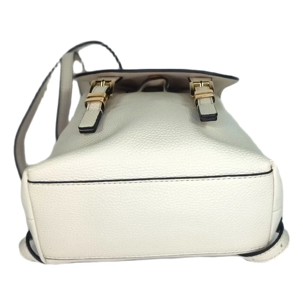 Michael Kors Quinn Leather Flap Backpack - Light Cream/Ivory - NWT